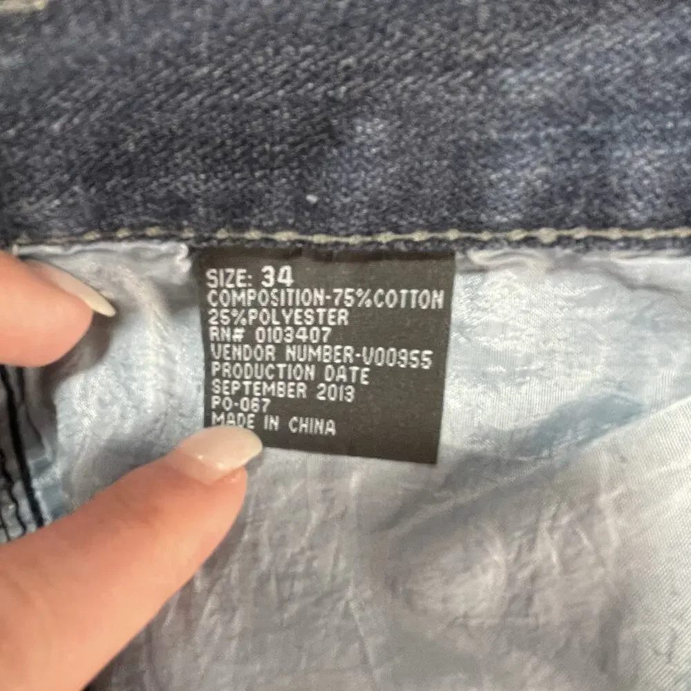 Tuff Gear Men's Straight Leg Flap Stitched Pocket Jeans 34x32